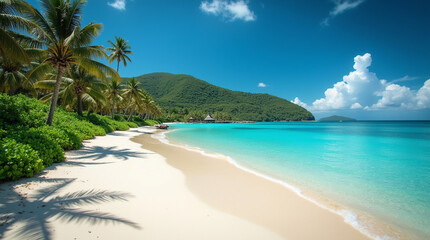Picturesque Tropical Beach with Crystal Clear Water