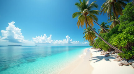 Picturesque Tropical Beach with Crystal Clear Water