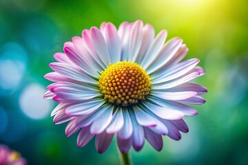 Obraz premium Vibrant Daisy Macro: Long Exposure Bloom on Lush Green Background