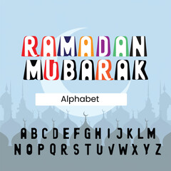 Ramadan Mubarak edmunds fonts with alphabet