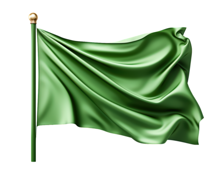 Bright Green Flag for Events and Outdoor Decorations isolated on transparent background