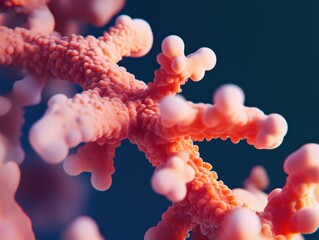Stony Coral Macro Photography in Blue and Red