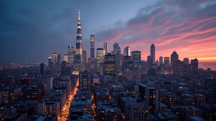 Stunning City Skyline at Twilight