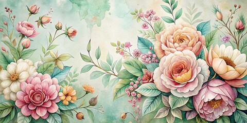Vintage Watercolor Line Art Clipart: Elegant Floral & Botanical Illustrations with White Space