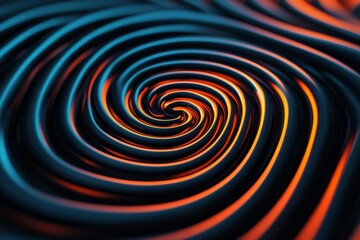 Obraz premium Vibrant swirling patterns in blue and orange hues, creating an abstract visual effect that's mesmerizing and captivating.