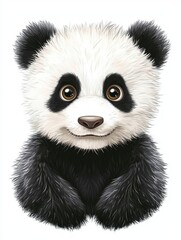 Naklejka premium Adorable Panda Bear Illustration