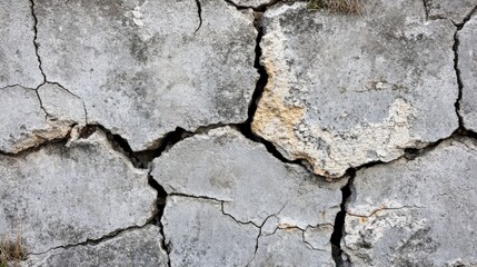 Obraz premium Weathered Gray Concrete Background with Cracks and Textures