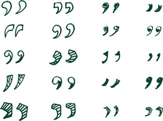 hand drawn quotation marks in vector