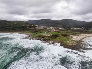 Faro de Punta Insúa o Lariño de Carnota, A Coruña, Galicia