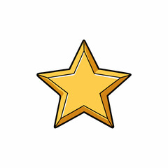 Obraz premium star, black outline, vector illustration, white background
