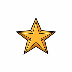 Obraz premium star, black outline, vector illustration, white background