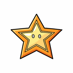 Obraz premium star, black outline, vector illustration, white background