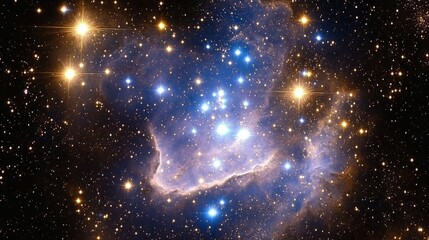 Ethereal Purple Nebula with Glowing Stars and Cosmic Dust