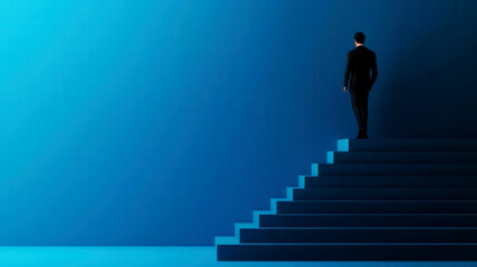 Steps of a corporate journey leading to financial growth, sleek design, 3D illustration,