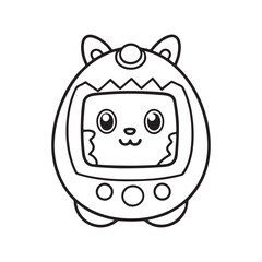 Cozy 90's Groovy: Bold and Easy Coloring Page, Line art, Black and White, funny cute face Coloring page