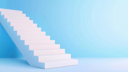Steps of a corporate staircase, each representing key business strategies, 3D illustration,