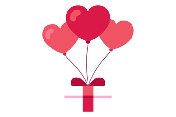 gift box and balloons