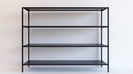 Modern Black Metal Shelf Stand Design for Interiors