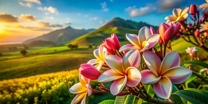 Vibrant Wildflower Meadow: Plumerillo Blooms in Sunny Field