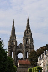 Fototapeta premium church demolish by war, France 