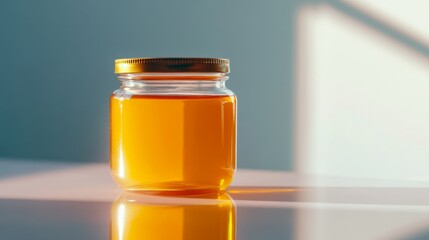 Honey in a Glass Jar - Golden Hues and Natural Goodness