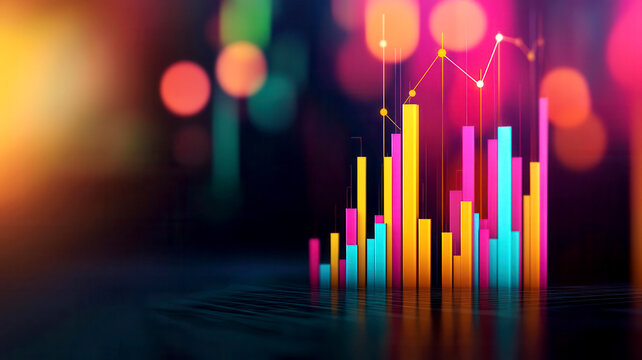 Abstract visualization of optimization algorithms adjusting statistical outputs, glowing charts and graphs in a high-tech environment