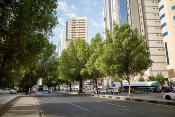 Obraz premium A highway and transportation facilities in Makkah city during hajj season