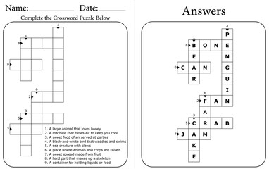 Printable Crossword Puzzle for Students to Boost Memory & Focus