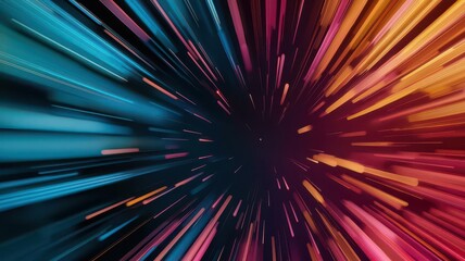 Data flowing through a digital network, abstract representation of statistics being optimized, bright and vibrant colors, tech visualization