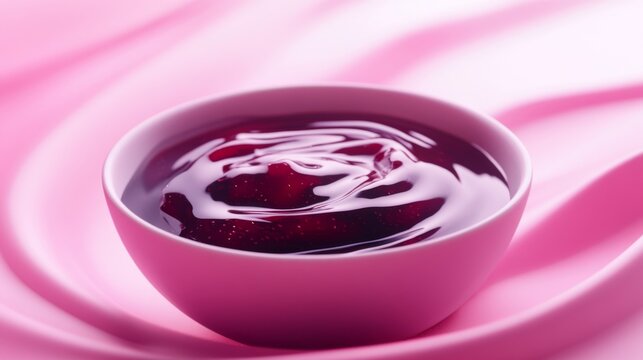 Radiant Pink Strawberry Jelly in a Bowl - Sweet Delight