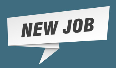 new job banner. new job speech bubble, label, sticker, sign template