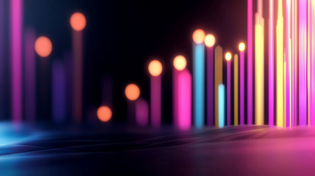 Abstract visualization of optimization algorithms adjusting statistical outputs, glowing charts and graphs in a high-tech environment