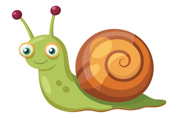 Adorable Cartoon Snail Illustration Vector Graphic of a Happy Snail