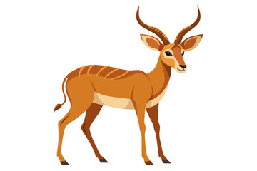 A wild brown deer silhouette, a cute antlered mammal vector illustration