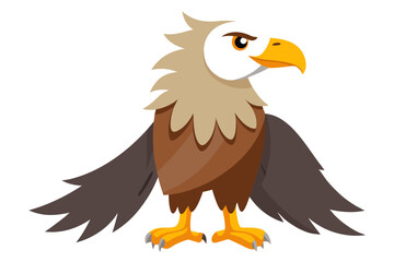Obraz premium Best Watercolor Vector of a Cartoon Eagle Animation, Unique and Creative Hand-drawn Design, Colorful, Stunning Artistic Eagle Illustration