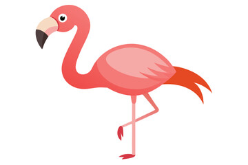 Watercolor Vector of a Cartoon Flamingo Animation - Fun, Colorful, and Playful Flamingo Design for Creative Projects, Perfect for Greeting Cards, Illustrations, and More on Stock Websites