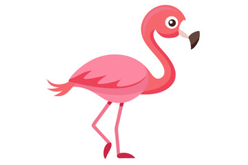 Watercolor Vector of a Cartoon Flamingo Animation - Fun, Colorful, and Playful Flamingo Design for Creative Projects, Perfect for Greeting Cards, Illustrations, and More on Stock Websites