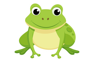 Watercolor Vector of a Cartoon Frog Animation on White Background – Playful, Colorful, Fun, and Lively Frog Illustration Perfect for Various Creative Projects and Designs.