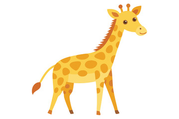 Naklejka premium Watercolor Vector of a Cartoon Giraffe Isolated on White Background, Hand-drawn Cute Animal Illustration for Kids’ Room Decor, Nursery, Greeting Cards,