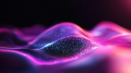 Data points moving in abstract patterns as algorithms optimize statistics, glowing visual elements, futuristic data science concept