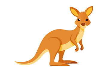 Watercolor Vector of a Cartoon Kangaroo Animation - Fun and Playful Vector Illustration on White Background, Ideal for Kids’ Designs, Cartoons, Advertisements