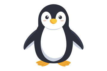 Watercolor Vector of a Cartoon Penguin – Isolated, Cute Penguin Illustration, Hand-drawn Penguin, Fun Animal Art, Watercolor Artwork for Kids, Wildlife Design, Winter Theme, Vector Clipart