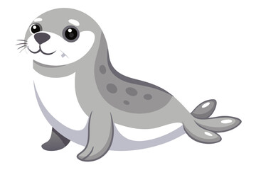 Watercolor Vector of a Cartoon Seal Animation - Cute Animal Design, Hand-drawn Seal, Ocean Creature Illustration for Kids, Digital Art, Fun Marine Life Art