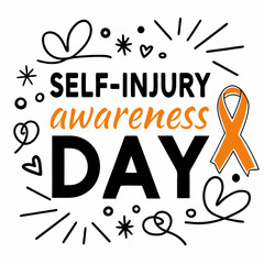 SELF INJURY AWARENESS DAY silhouette vector