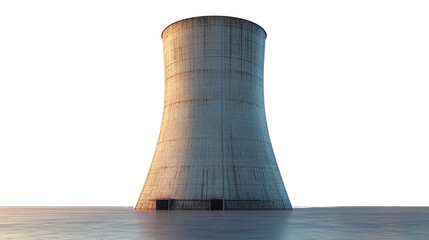 Industrial Cooling Tower: A towering industrial cooling tower stands against a plain background, the epitome of modern architecture. 