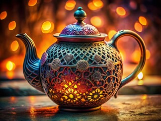 Vintage Openwork Teapot: Exquisite 4-Layer 3D Craft