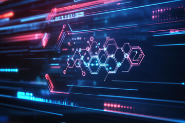 Digital display showcasing precise chemical formula of innovative drug in advanced research setting