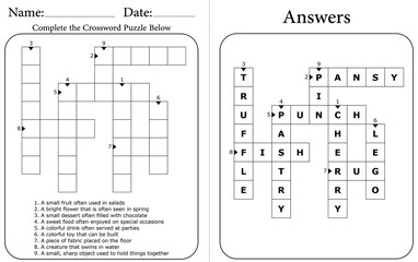 Educational Crossword Puzzle for Kids: Great for Homeschool & Classrooms