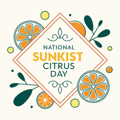 NATIONAL SUNKIST CITRUS DAY silhouette vector