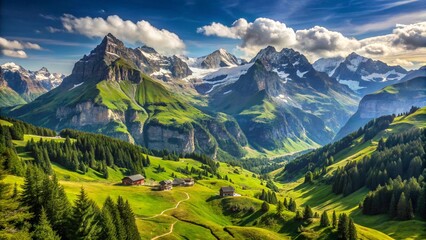 Obraz premium Swiss alpine ridge landscape 